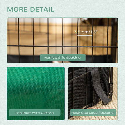 Guinea Pig and Small Animal Cage with Leak-Proof Bottom and Safety Lock - Black and Green