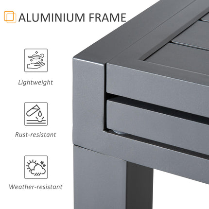 Extendable 10 Seater Garden Dining Table with Aluminium Frame - Grey