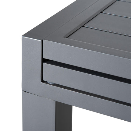 Extendable 10 Seater Garden Dining Table with Aluminium Frame - Grey