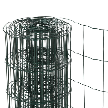 61cm x 1000cm Foldable PVC Coated Chicken Wire Mesh Garden Fence Roll for Poultry and Rabbits - Green