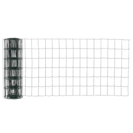 61cm x 1000cm Foldable PVC Coated Chicken Wire Mesh Garden Fence Roll for Poultry and Rabbits - Green