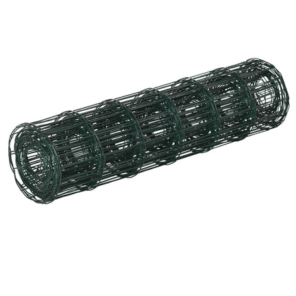 61cm x 1000cm Foldable PVC Coated Chicken Wire Mesh Garden Fence Roll for Poultry and Rabbits - Green