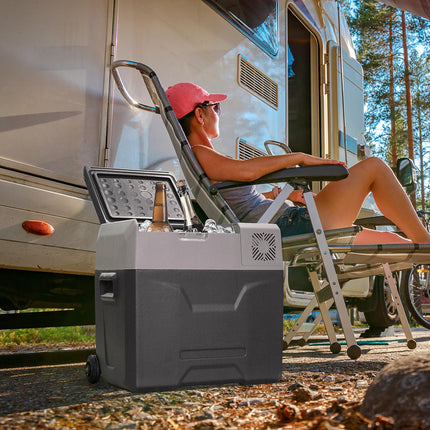 Portable 50 Litre Dual Use Fast Cooling Car Refrigerator - Grey