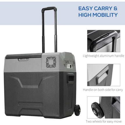 Portable 50 Litre Dual Use Fast Cooling Car Refrigerator - Grey