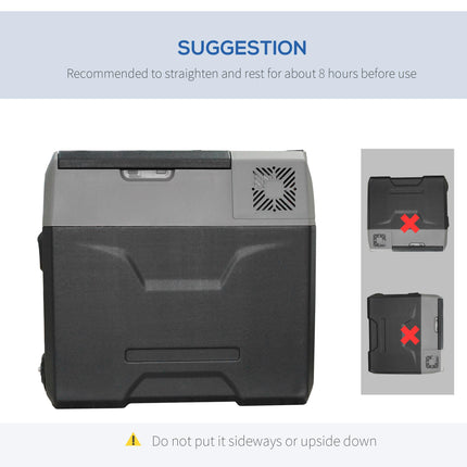 Portable 50 Litre Dual Use Fast Cooling Car Refrigerator - Grey