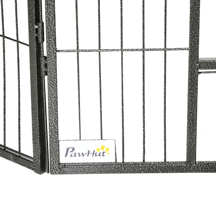 Heavy Duty 16-Panel Dog Playpen with 2 Doors, Portable Puppy Pen 60H cm - Grey