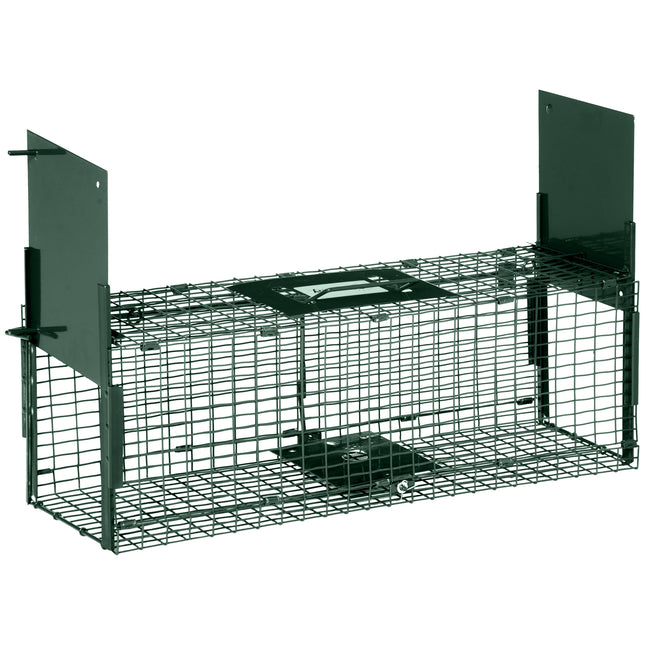 Animal Trap Cage, Humane Rat Trap with Double Doors, Squirrel Trap for Indoors & Outdoors, Catch and Release Mice, Rats, Rodents, 60 x 18 x 20 cm, Green