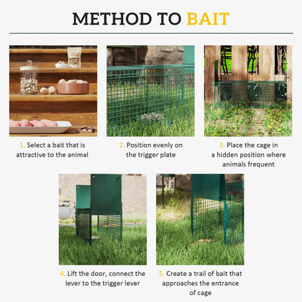 Animal Trap Cage, Humane Rat Trap with Double Doors, Squirrel Trap for Indoors & Outdoors, Catch and Release Mice, Rats, Rodents, 60 x 18 x 20 cm, Green