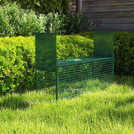 Animal Trap Cage, Humane Rat Trap with Double Doors, Squirrel Trap for Indoors & Outdoors, Catch and Release Mice, Rats, Rodents, 60 x 18 x 20 cm, Green
