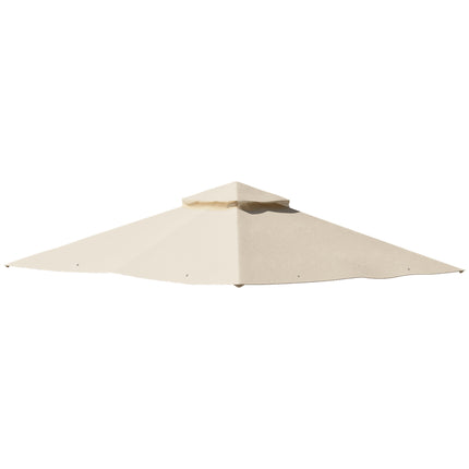 3x3 Metre Replacement Gazebo Canopy Top Double Tier Roof - Beige
