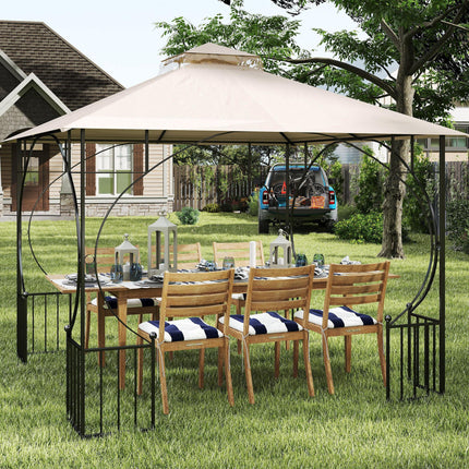 3x3 Metre Replacement Gazebo Canopy Top Double Tier Roof - Beige