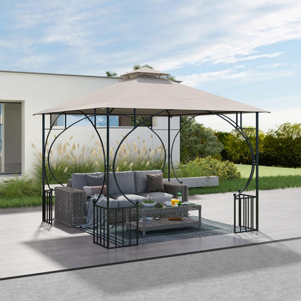 3x3 Metre Replacement Gazebo Canopy Top Double Tier Roof - Beige