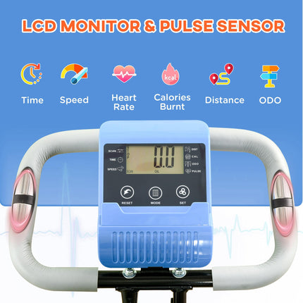 2-in-1 Folding Exercise Bike with 8-Level Magnetic Resistance Arm Resistance Ba 1