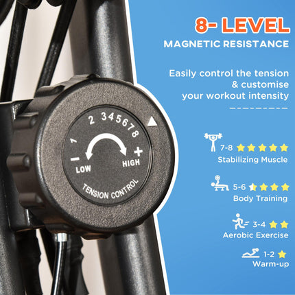 2-in-1 Folding Exercise Bike with 8-Level Magnetic Resistance Arm Resistance Ba 1