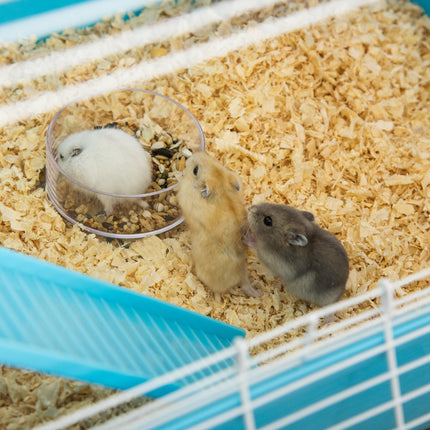 Hamster Cage with Exercise Wheel, Water Bottle, Tubes & Ramps - Light Blue