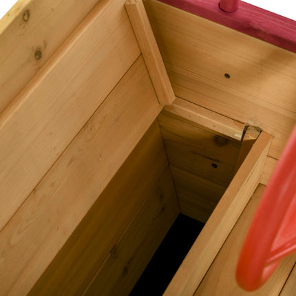 Kids Wooden Sandbox Play Station with Canopy Shade and Storage - Orange