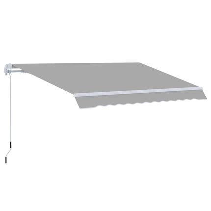 Lightweight Manual Window Awning Canopy 295x200 cm with Aluminium Frame - Light Grey