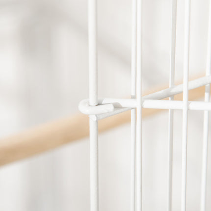 Large Bird Cage Aviary for Finches, Canaries & Budgies with Rolling Stand, Slide-out Tray & Storage Shelf - White