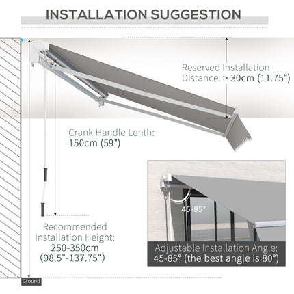 Garden Patio Manual Awning Canopy Sun Shade Shelter Retractable 4 Size 5 Colour