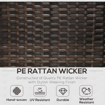 3 Piece Rattan Garden Sofa Set with Storage Coffee Table - Brown