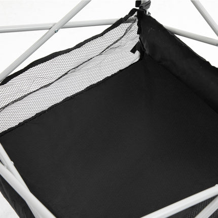 Portable Camping Table with Storage Bag Lightweight Aluminium Top - Silver Black