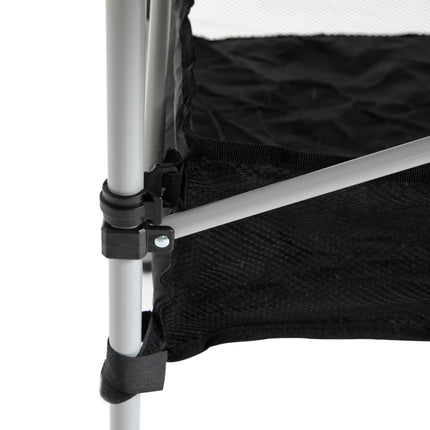 Portable Camping Table with Storage Bag Lightweight Aluminium Top - Silver Black