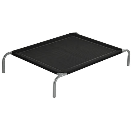 Elevated Cooling Raised Cot-Style Pet Bed for Medium to Large Dogs 110x75x20 cm - Black