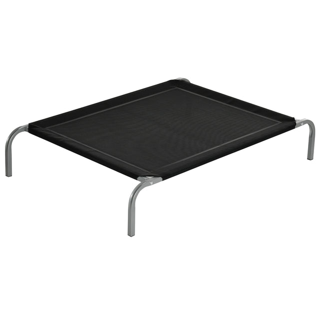 Elevated Cooling Raised Cot-Style Pet Bed for Medium to Large Dogs 110x75x20 cm - Black