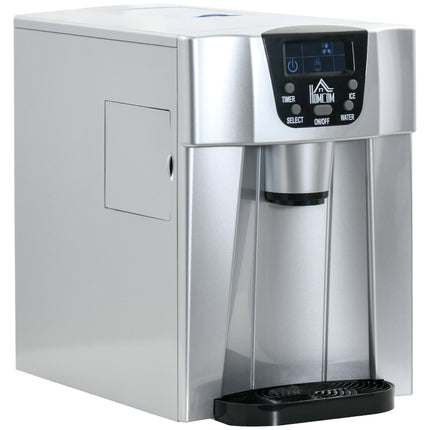 Countertop Ice Maker Machine with 3L Water Dispenser Tank - Silver