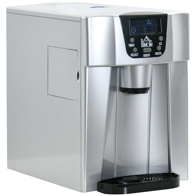 Countertop Ice Maker Machine with 3L Water Dispenser Tank - Silver