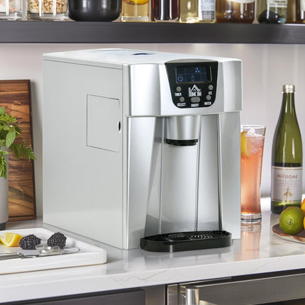 Countertop Ice Maker Machine with 3L Water Dispenser Tank - Silver