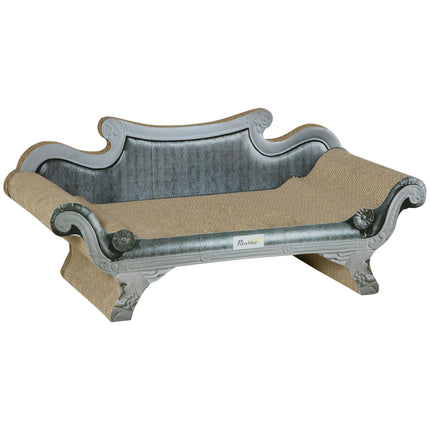 Cat Scratching Board Lounger Bed with Catnip 60x29x26.5cm - White Brown