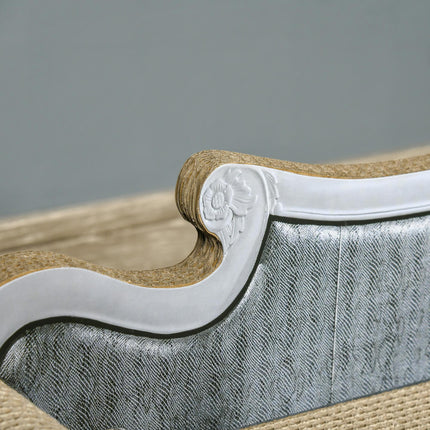Cat Scratching Board Lounger Bed with Catnip 60x29x26.5cm - White Brown