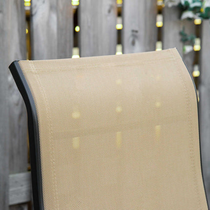 Set of 2 Adjustable Outdoor Sun Loungers with Steel Frame - Beige