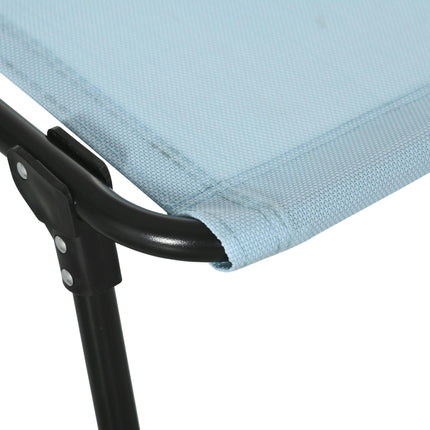 Folding Sun Lounger with 4-Position Adjustable Recliner for Beach, Garden, Camping - Baby Blue