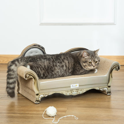 Cat Corrugated Paper Scratching Bed Pad with Catnip - Brown