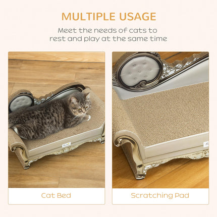 Cat Corrugated Paper Scratching Bed Pad with Catnip - Brown