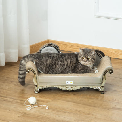 Cat Corrugated Paper Scratching Bed Pad with Catnip - Brown