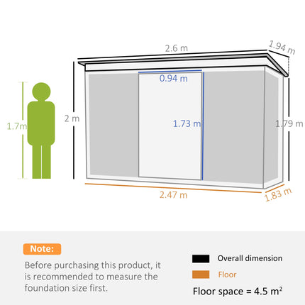 6x8 Metal Garden Shed, Sloped Roof Shed with Ventilation & Storage Solutions, Gr