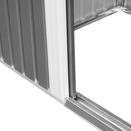 6x8 Metal Garden Shed, Sloped Roof Shed with Ventilation & Storage Solutions, Gr