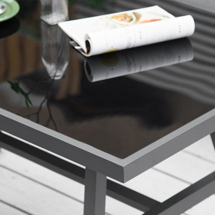 4 Piece L-Shaped Aluminium 8-Seater Garden Furniture Set - Grey