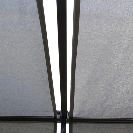 3 x 3 Metre Steel Pergola Gazebo with Retractable Roof Canopy - Dark Grey
