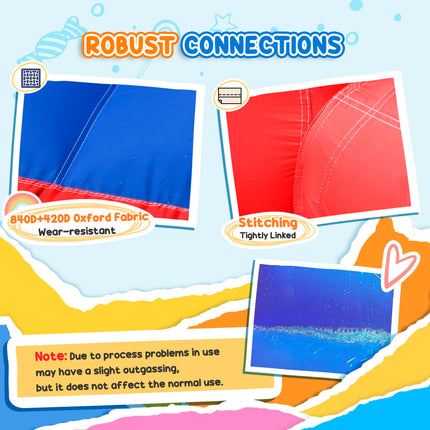 4 in 1 Bouncy Castle with Slide, Pool, Trampoline & Climbing Wall - Multicoloured