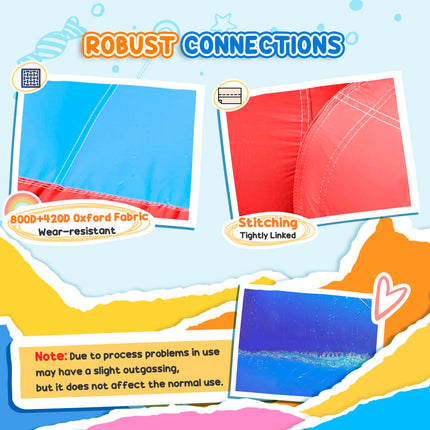 4 in 1 Kids Large Sailboat Bounce Castle Inflatable Slide Trampoline Water Pool Climbing Wall 3-8 Years - Red Yellow Blue