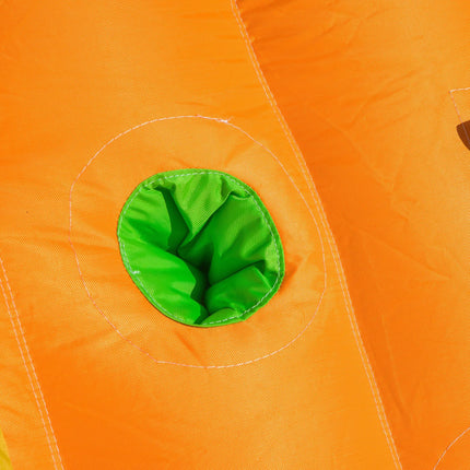 5 in 1 Large Kids Bouncy Castle Inflatable House Slide Basket Water Pool Climbing Wall Crocodile - Green Yellow Blue