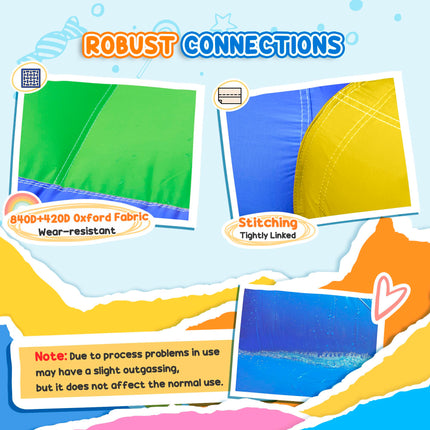 5 in 1 Large Kids Bounce Castle Inflatable House with Slide, Trampoline, Pool, Water Gun & Climbing Wall for Ages 3-8 - Multicoloured