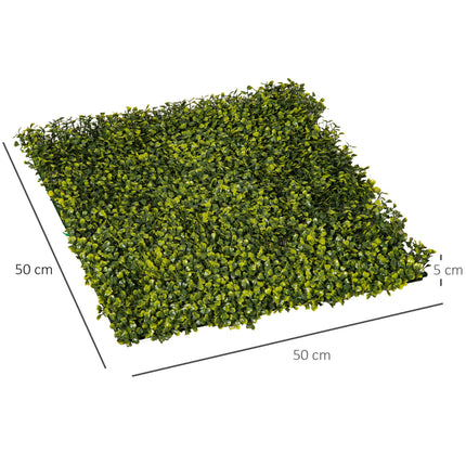 12PCS 20" x 20" Milan Grass Artificial Wood Wall Panels Privacy Fence Screen - Yellow-Green