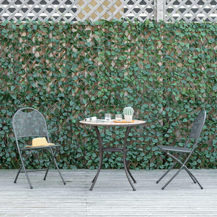 4 Pieces Expanding Artificial Laurel Trellis Fence 2m x 1m Privacy Screen - Green
