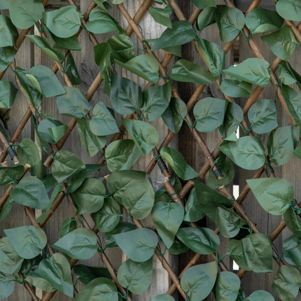 4 Pieces Expanding Artificial Laurel Trellis Fence 2m x 1m Privacy Screen - Green