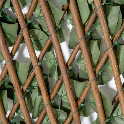 4 Pieces Expanding Artificial Laurel Trellis Fence 2m x 1m Privacy Screen - Green